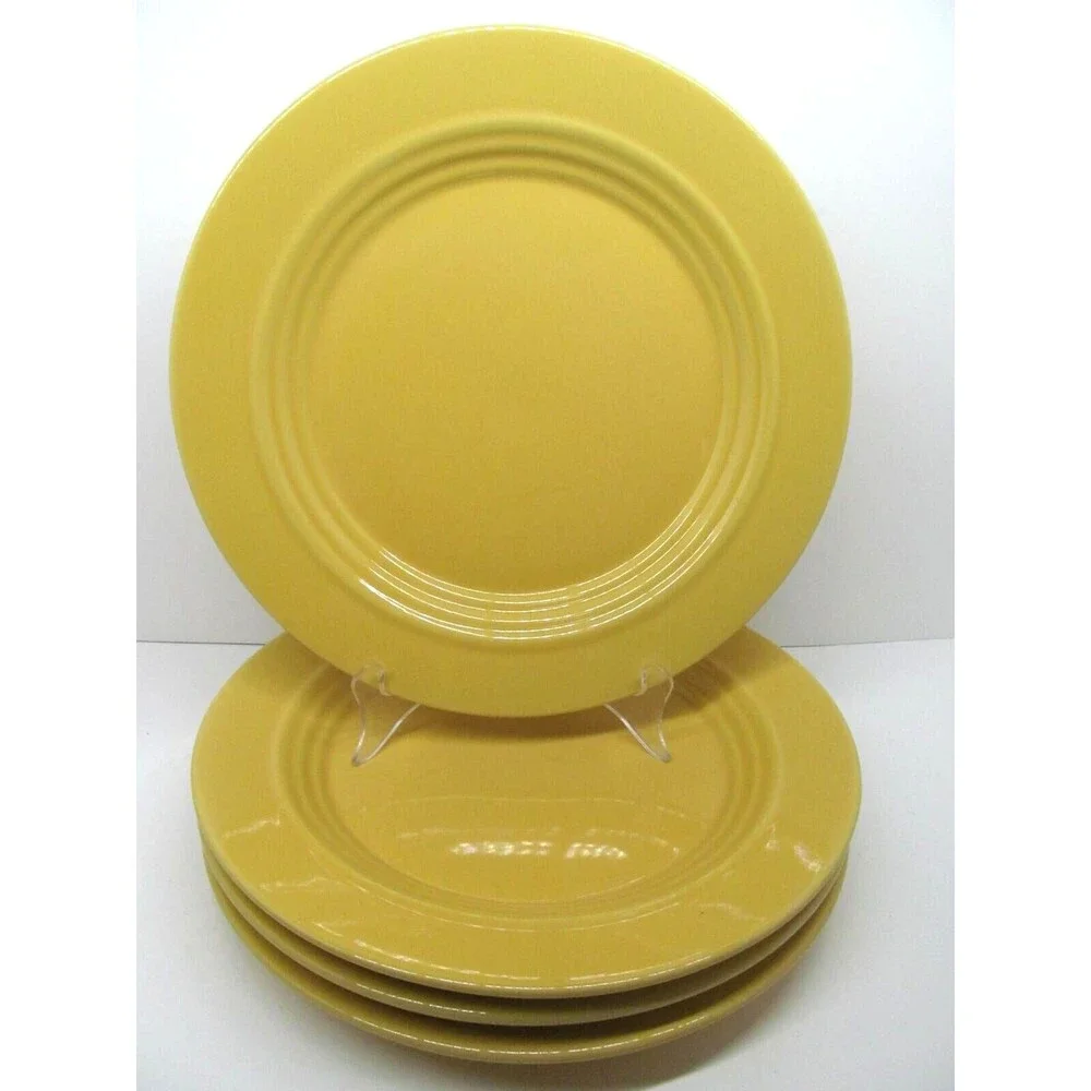 Crate & Barrel BoscoWare 4 Yellow Behive Embossed Rings 11